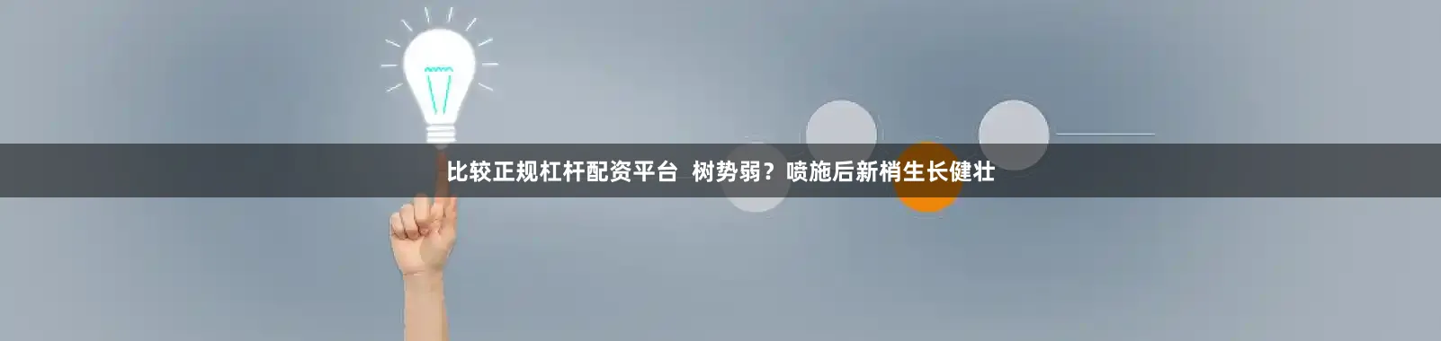 比较正规杠杆配资平台  树势弱？喷施后新梢生长健壮